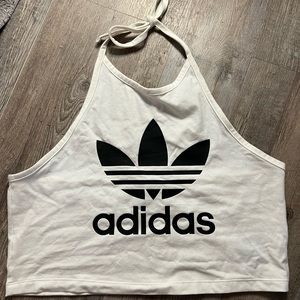Adidas white halter top size L